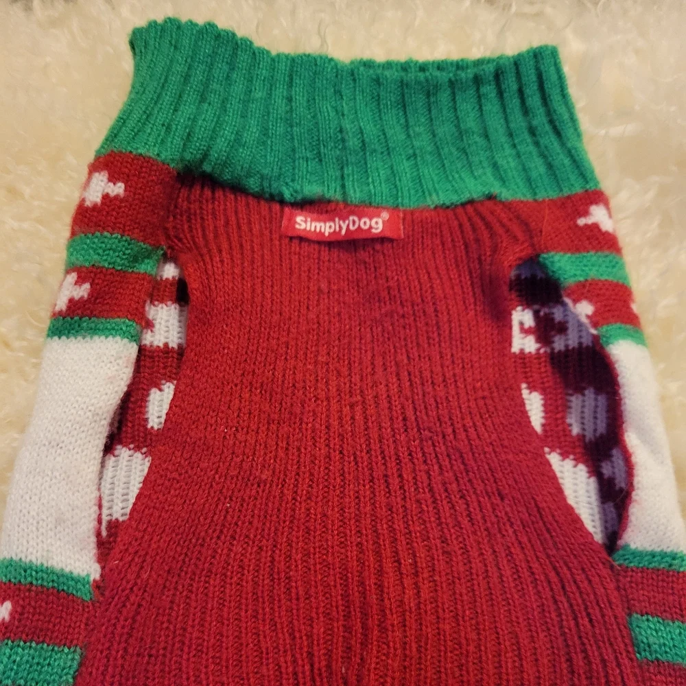 HOST PICK 😊 Vtg Dog Sweater Scarf Christmas Winter Cozy Soft Slip On Sz M